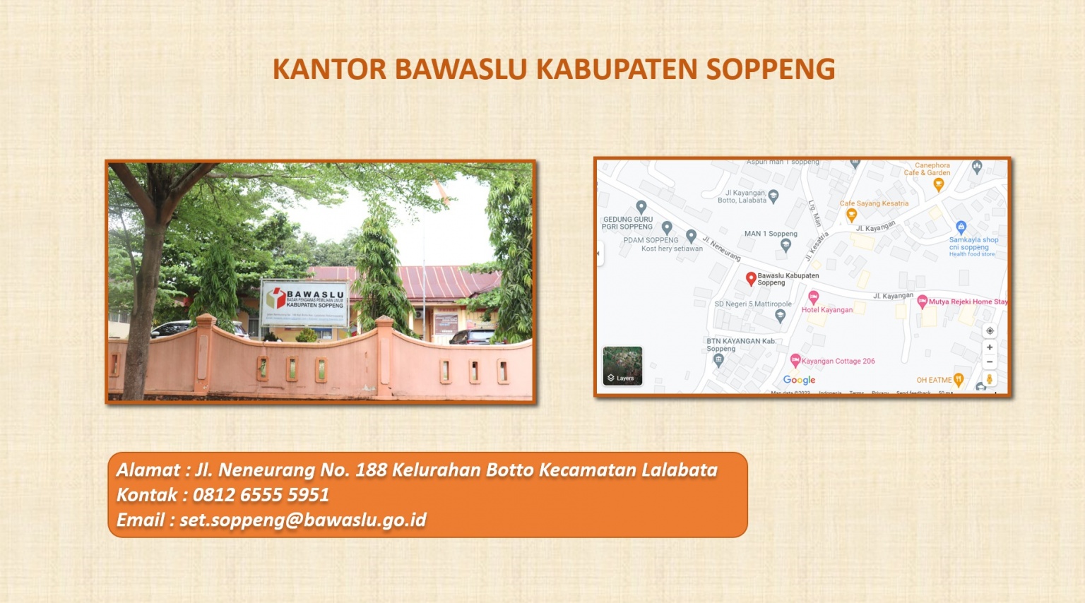Alamat Kantor Bawaslu Kabupaten Soppeng
