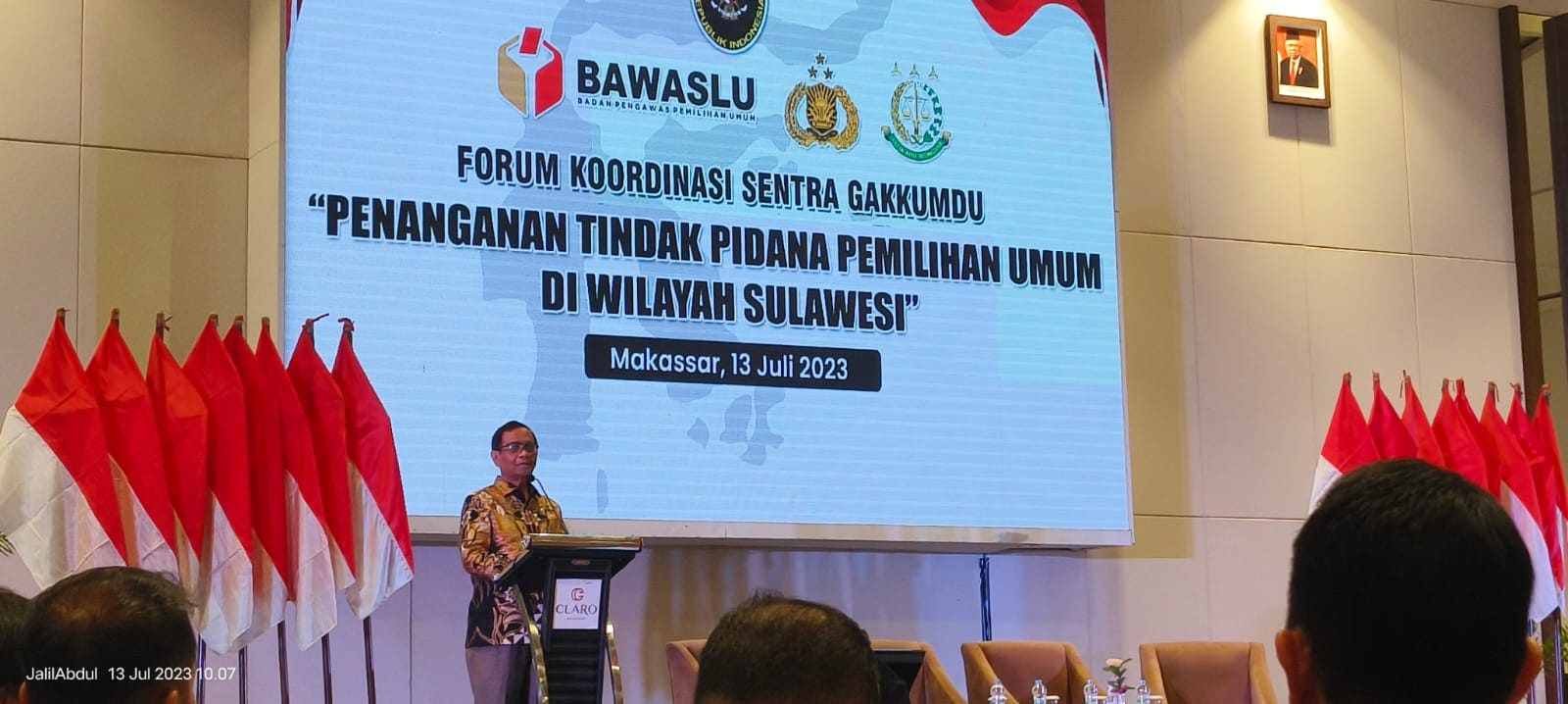 Forum Koordinasi Sentra Gakkumdu, Menko Polhukam: Segera Mitigasi Tindak Pidana Pemilu!