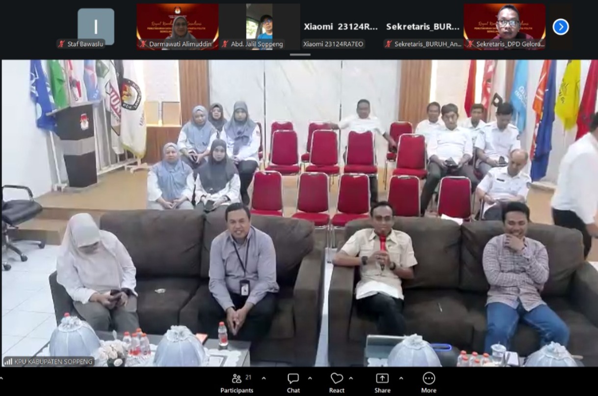 Bawaslu Dorong KPU Soppeng Intens Sosialisasikan Pemutakhiran Data Parpol