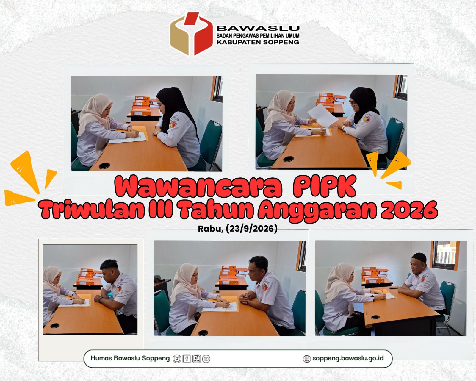 Bawaslu Soppeng Implementasikan Pengendalian Intern atas Pelaporan Keuangan Triwulan III Tahun Anggaran 2026